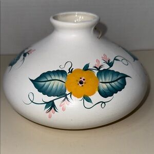Handmade Handpainted Ceramic Hummingbird Feeder Floral Ready to Hang Signed Vtg